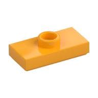 Plate Special 1 x 2 with 1 Stud with Groove and Inside Stud Holder (Jumper) em Laranja vivo claro