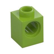 Technic Brick 1 x 1 with Pin Hole em Verde-limão
