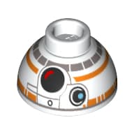 Brick Round 1.5 x 1.5 Dome Top with BB-8 Print