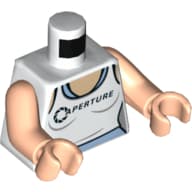 Torso, Tank Top with 'APERTURE' over Bright Light Blue Tank Top Print (Chell), Light Nougat Arms, Light Nougat Hands