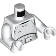 Torso Armor with Black, Gray and Dark Gray Lines Print, White Arms and Hands