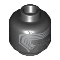 Minifig Head Kylo Ren, Mask with Silver Lines Print [Hollow Stud]