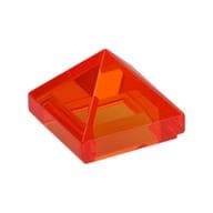 Brick Sloped 45° 1 x 1 x 2/3 Quadruple Convex [Pyramid] em Laranja neon translúcido