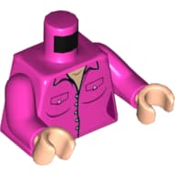 Torso Jacket with Pockets, Buttons Print, Dark Pink Arms, Light Nougat Hands