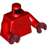 Torso Bare Chest with Dark Red Lines Print, Red Arms, Dark Red Hands