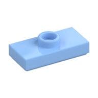 Plate Special 1 x 2 with 1 Stud with Groove and Inside Stud Holder (Jumper) em Azul vivo claro