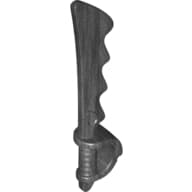 Weapon Sword / Cutlass Serrated with Skull Hand Guard em Titânio perolado