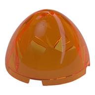 Pod, Elongated, Faceted 4 x 4 x 1 2/3 (Dragon Egg Top) em Laranja translúcido