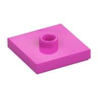 Plate Special 2 x 2 with Groove and Center Stud (Jumper) em Rosa escuro