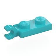 Plate Special 1 x 2 with Clip Horizontal on End em Celeste médio