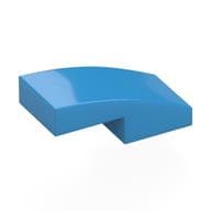 Brick Curved 2 x 1 No Studs [1/2 Bow] em Celeste escuro