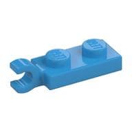 Plate Special 1 x 2 with Clip Horizontal on End em Celeste escuro