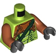 Torso Snake Markings, Dark Green, under Dark Orange Armor and Dark Green Crossbelt with Red Vial Print, Dark Orange Arms, Black Hands