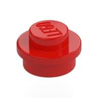 Plate Round 1 x 1 with Solid Stud em Vermelho