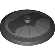 Dish 4 x 4 Inverted [Radar] with Black Bat on Silver Background Batman Logo (Bat Signal) Pattern