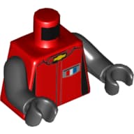 Torso, Race Suit with Chevrolet Logo / 'CAMARO' on Back Print, Black Arms and Hands