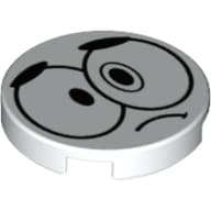 Tile Round 2 x 2 with Cross-Eyed Nixel Face Print