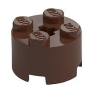 Brick Round 2 x 2 with Axle Hole em Marrom
