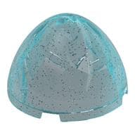 Pod, Elongated, Faceted 4 x 4 x 1 2/3 (Dragon Egg Top) em Azul claro translúcido com glitter