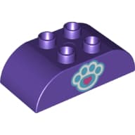Duplo Brick 2 x 4 Curved Top with Animal Paw Print