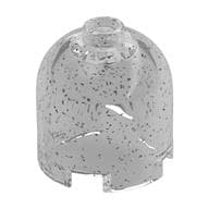 Brick Round 2 x 2 x 1 2/3 Dome Top, Hollow Stud em Transparente com glitter