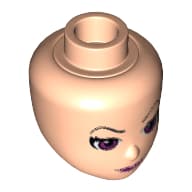 Minidoll Head, Magenta Eyes and Lips and Thin Eyebrows Print (Ragana)