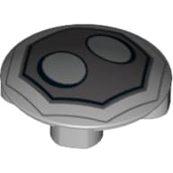 Plate Round 2 x 2 with Rounded Bottom with Black Octangle, DBG field, White Eyes Print