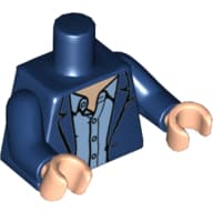 Torso, Open Suit Jacket with Medium Blue Shirt Open Collar Print (Joachim Löw), Dark Blue Arms, Light Nougat Hands
