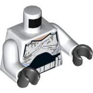 Torso, Armor with Dirt Stains Print (Captain Rex), White Arms, Black Hands