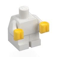 Baby / Toddler Body with Fixed Arms and Yellow Hands em Branco