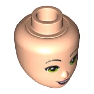 Minidoll Head, Lime Eyes, Eyebrows, Pink Lips and Open Smile Print