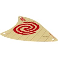 Sail, Triangular, with Red Spiral Swirl Print em Bege