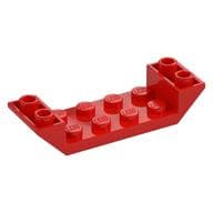 Brick Sloped Inverted 45° 6 x 2 Double with 2 x 4 Recessed em Vermelho