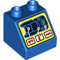 Duplo Brick 2 x 2 Slope 45° with Display Batmobile Print em Azul