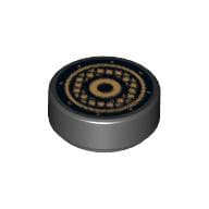 Tile Round 1 x 1 with Speaker Grille Print