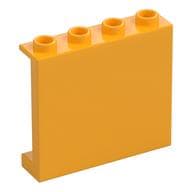 Panel 1 x 4 x 3 [Side Supports / Hollow Studs] em Laranja vivo claro