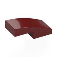 Brick Curved 2 x 1 No Studs [1/2 Bow] em Vermelho escuro
