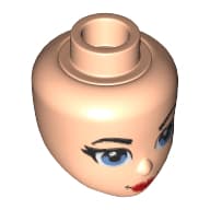 Minidoll Head, Blue Eyes, Red Lips and Closed Mouth Print (Wonder Woman)