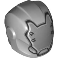 Helmet with Armor Plates and Ear Protectors with Faceless Mask with Rivets Print
