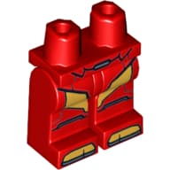 Hips and Red Legs with Gold Armor Plates, Silver Knee Plates and Gold Boot Tips Print (Iron Man)