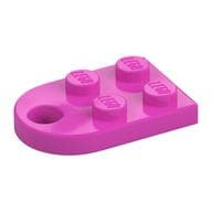Plate Special 3 x 2 with Rounded End, Hole em Rosa escuro