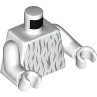 Torso Light Bluish Gray Fur Print (Moroff), White Arms and Hands