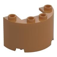 Cylinder Half 2 x 4 x 2 with 1 x 2 Cutout em Nougat médio
