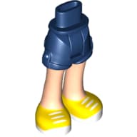 Minidoll Hips and Shorts with Light Nougat Legs and White Laces on Yellow and White Shoes Print