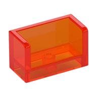 Panel 1 x 2 x 1 with Rounded Corners and 2 Sides em Laranja neon translúcido