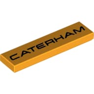 Tile 1 x 4 with Black 'CATERHAM' Print em Laranja vivo claro