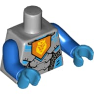 Torso Armour, Orange Pentagon with Yellow Lion Print, Blue Arms, Dark Azure Hands