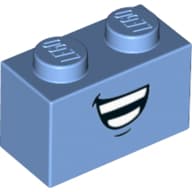 Brick 1 x 2 with Smile Print