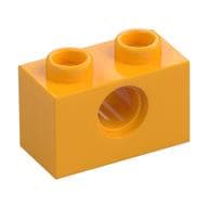 Technic Brick 1 x 2 [1 Pin Hole] em Laranja vivo claro