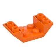 Brick Sloped Inverted 45° 4 x 2 Double with 2 x 2 Recessed em Laranja